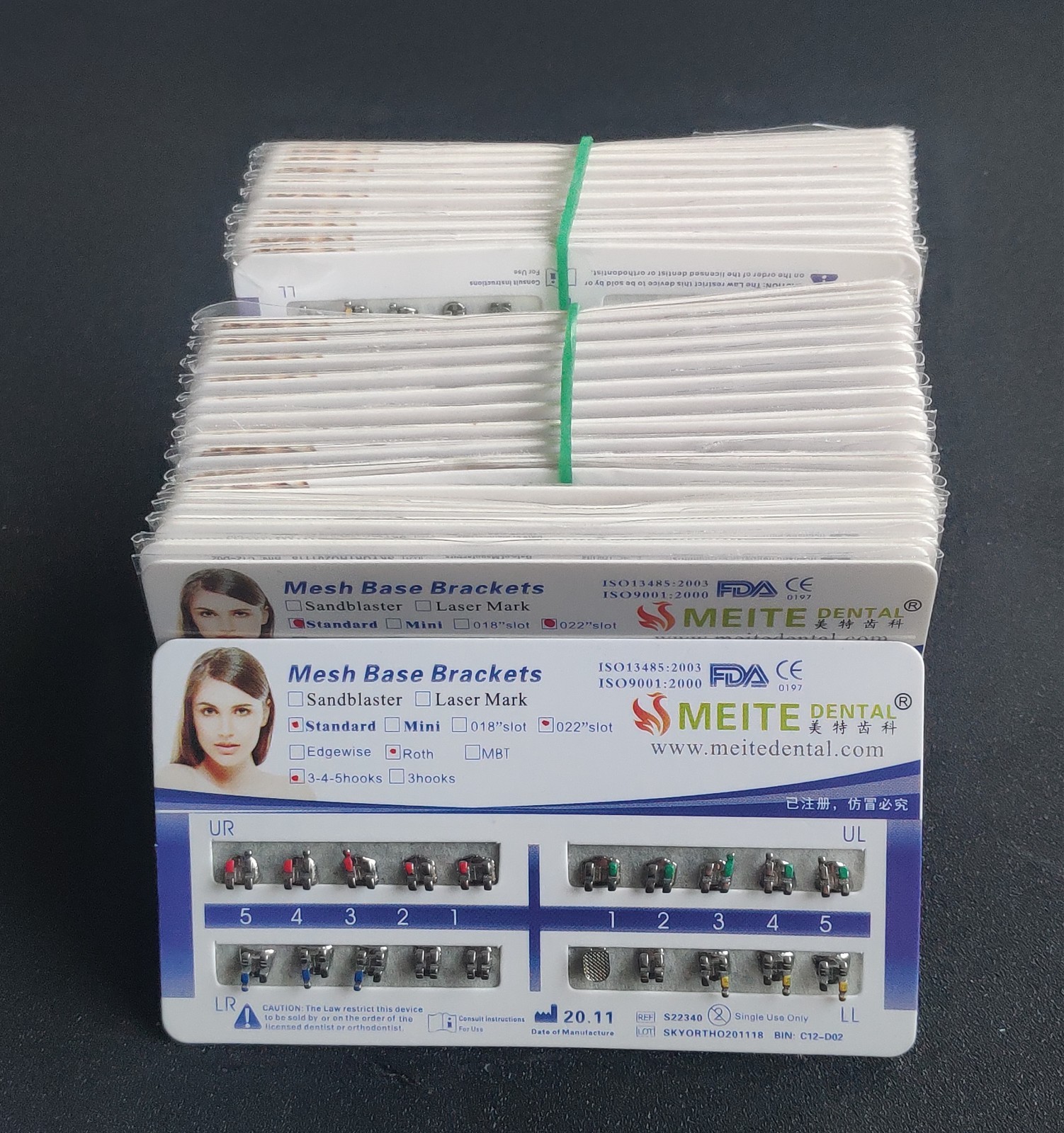 10 Packs Dental Orthodontic Brackets Braces Standard Roth.022 Hooks 3-4-5 FDA