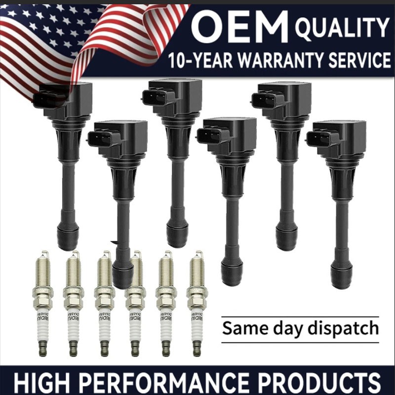 6X Ignition Coil & 6X Iridium Spark Plug for Nissan Murano Maxima V6 3.5L UF550