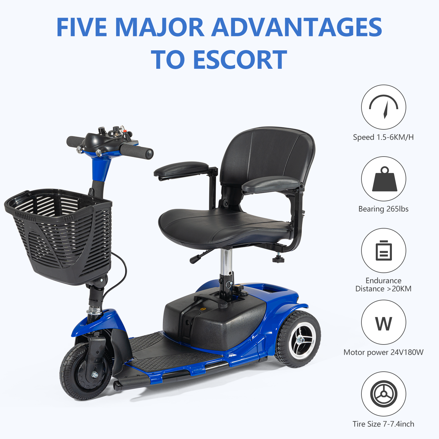 3 Wheel Folding Mobility Scooter Power Wheel Chairs Electric Device Compact New