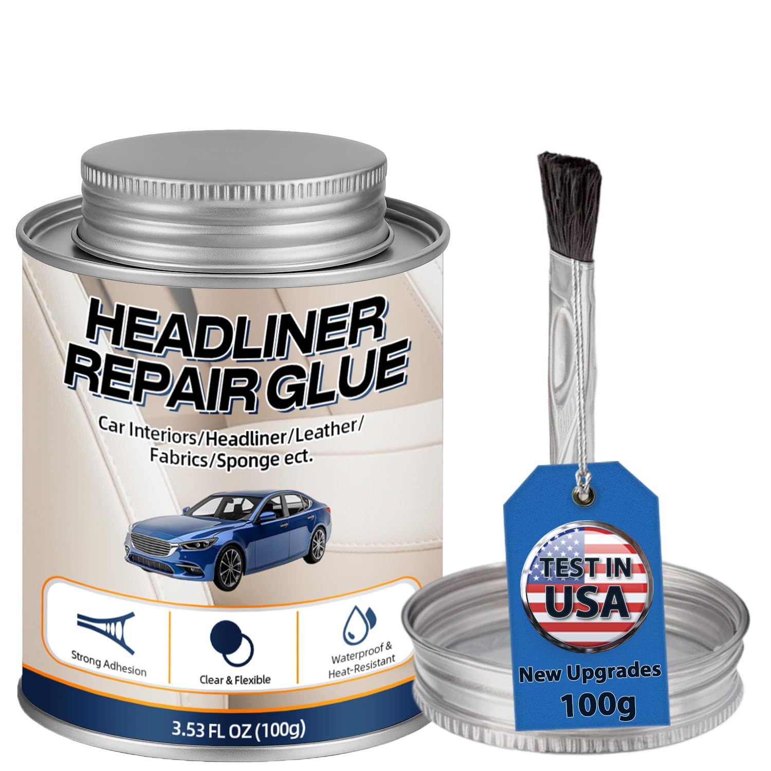 Car Headliner Glue, Upholstery Adhesive, Strong Automotive Interior Glue with Br