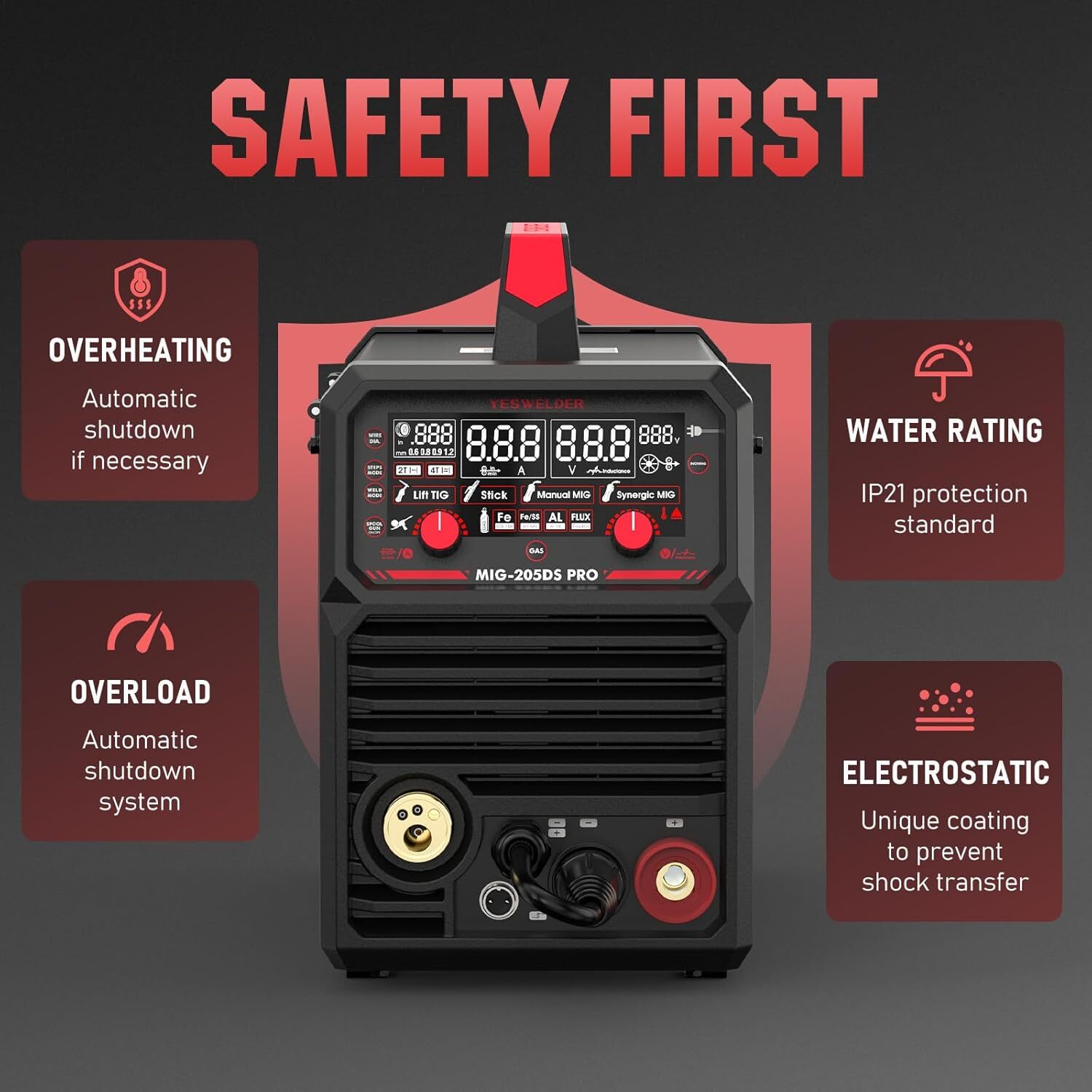 200Amp 110/220V Dual Voltage, 5 in 1 Aluminum MIG Welder, Spool Gun Compatible