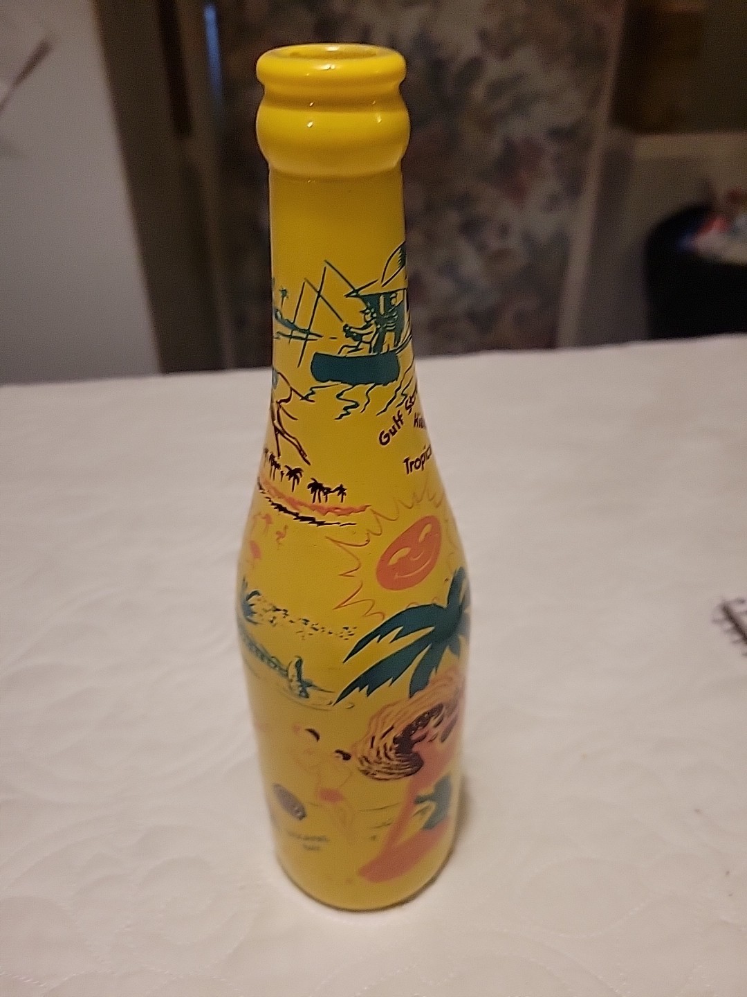 Vintage 1955 ABCB Convention Miami Bottle D-Duralas 10" Souvenir Yellow Glass