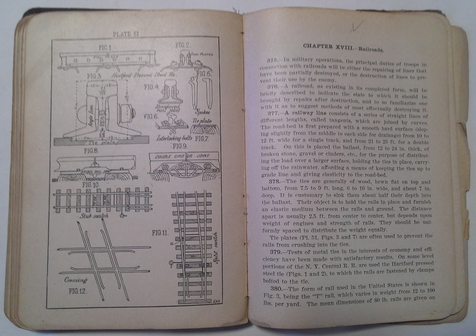 1897 MILITARY FIELD ENGINEERING United States Infantry ANTIQUE Book 3rd Ed.