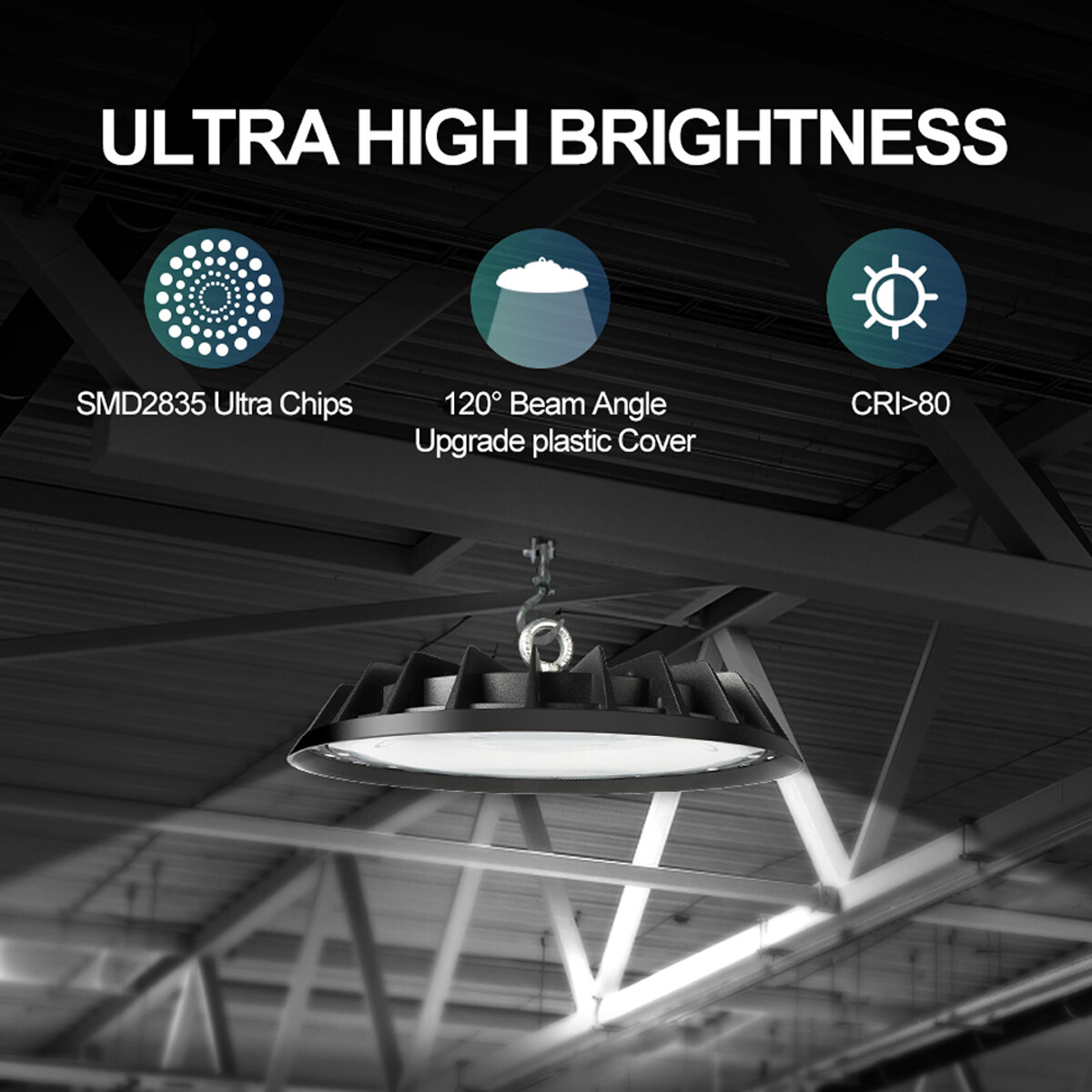 4 Pack 200W UFO Led High Bay Light Commercial Industrial Factory Light 90-277V