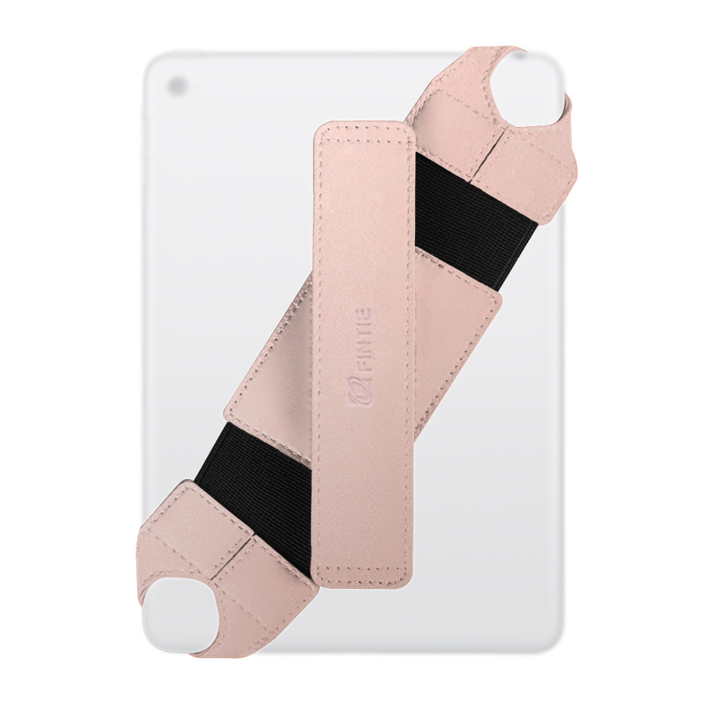 Universal Tablet Hand Strap Holder Swivel PU Leather Handle Grip w Elastic Belt