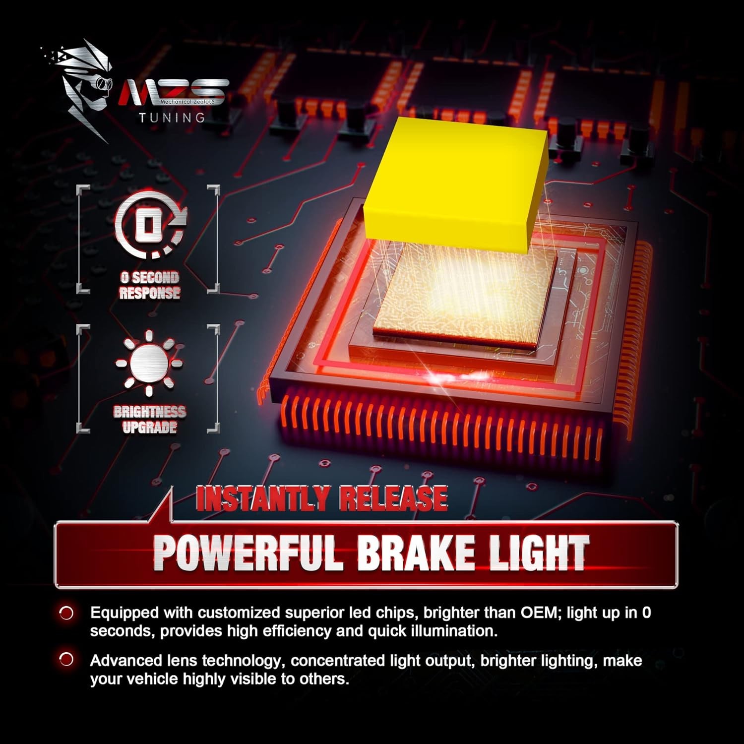 Luz freno tercera LED impermeable p/ F150 2009-2014, rojo/blanco