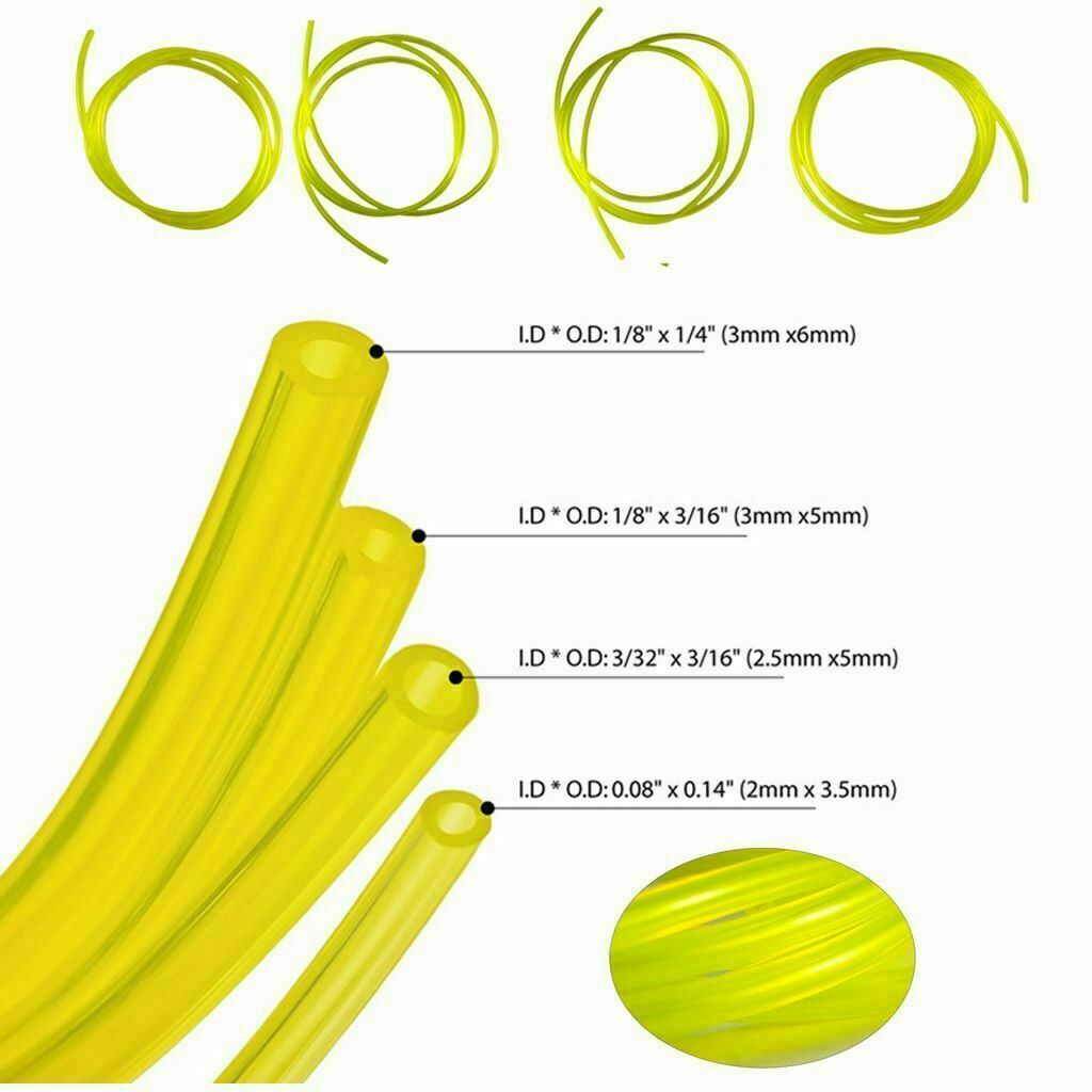 🔥 4 Sizes Gas Fuel Line Hose Yellow 32Ft Fuel Tube for 2 Cycle Small Engine