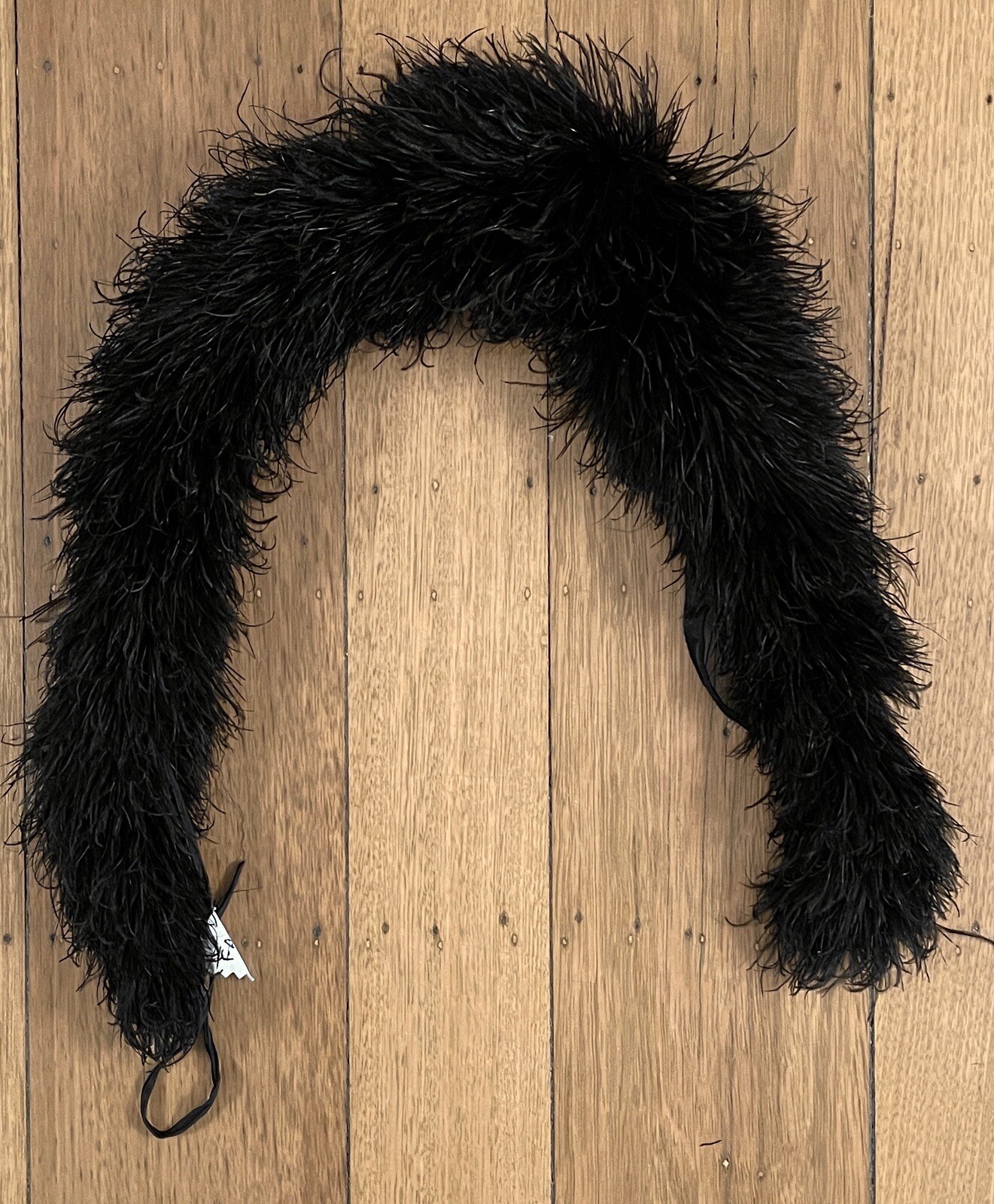 Antique 33” Ostrich Feather Neck Boa Scarf Wrap Edwardian Era Womens French 1900
