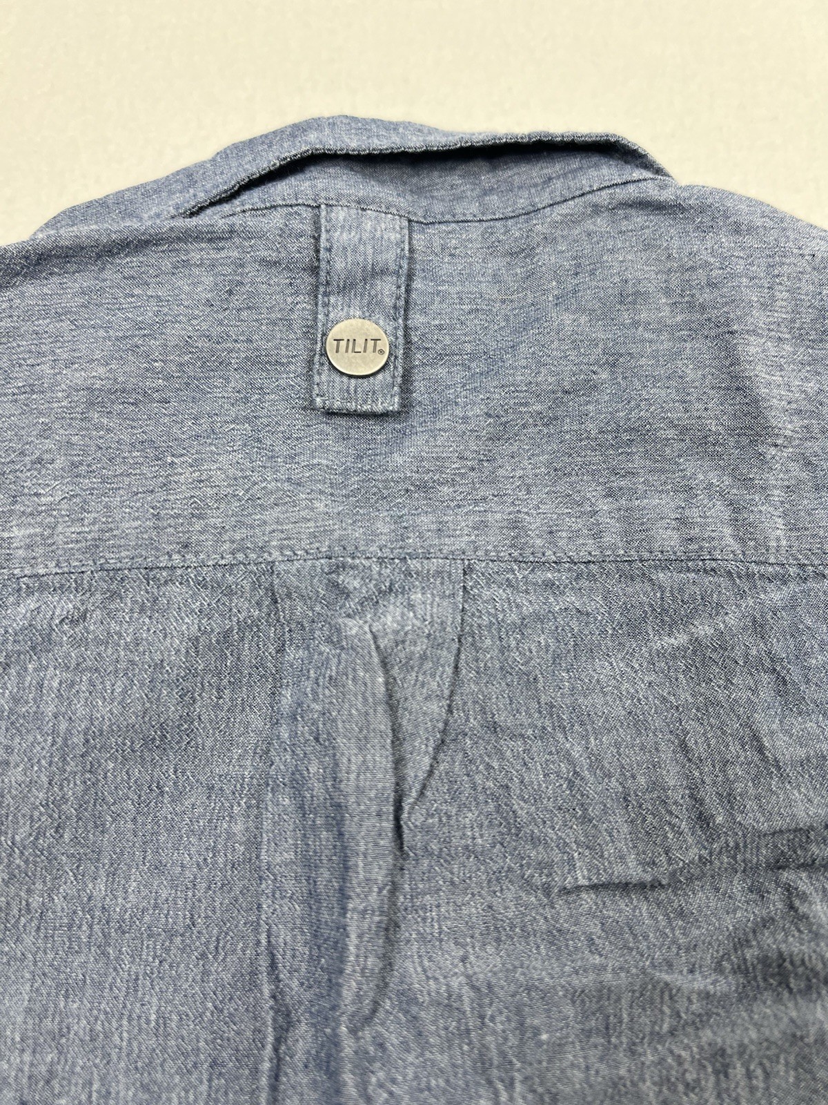 Tilit NYC Shirt Mens Small Blue Short Sleeve Button Down Chef Work Cotton USA