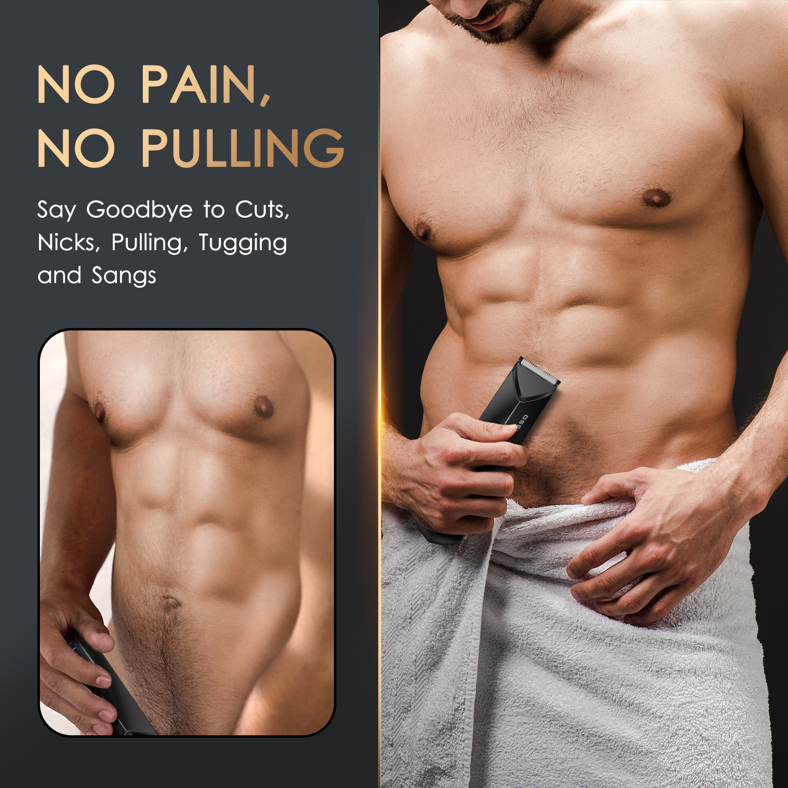 Manscape Groin Hair Trimmer Electric Ball Trimmer Wet/Dry Body Shaver Christmas