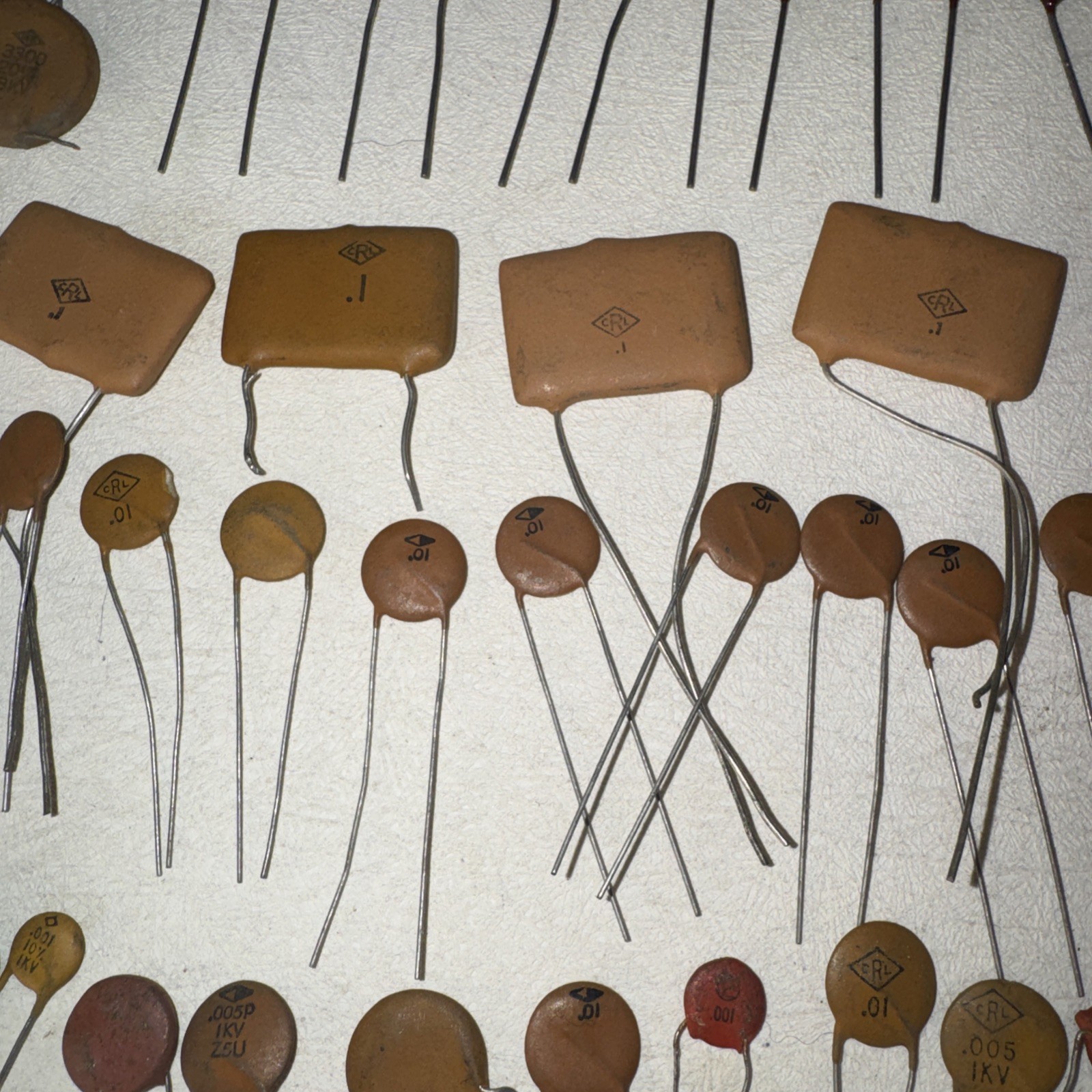 Assorted Lot of 100+ Ceramic Disc Capacitors - Variety Values, Power & Brands