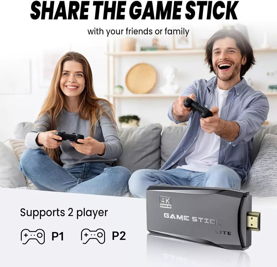 Retro Game Console 4K HDMI Output Plug and Play 20000+ Game Gamepad Controllers