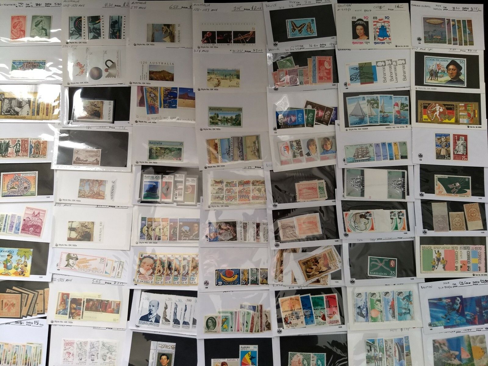 Worldwide Stamp Assortment Mint 100 Different Stamps from 20 Countries Full Sets