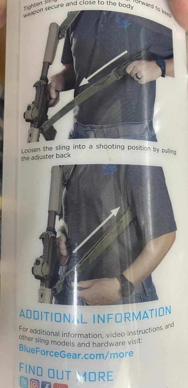 Blue Force Gear Vickers Sling 2-Point Light,Padded Combat Rifle Carbine 57"- 67"