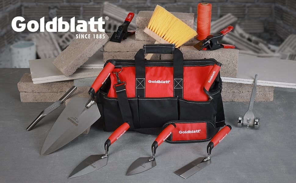 Goldblatt 12PC Masonry Hand Tool Set Organized in Tool Bag Labor-saving NEW