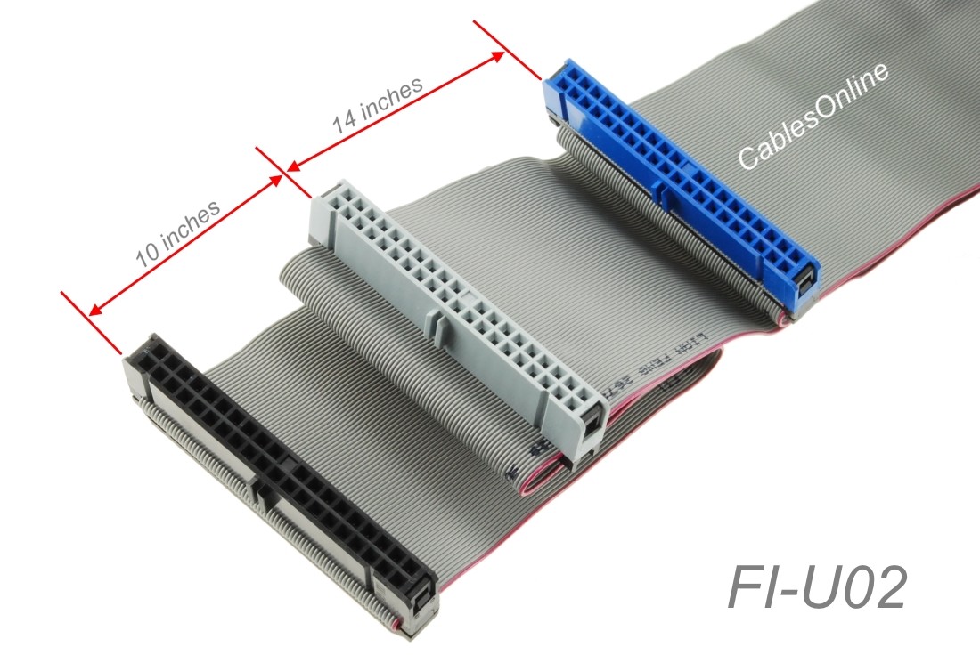 24" 40-Pin 80 Wire UDMA 66/100 IDE 2 Drive Cable FI-U02
