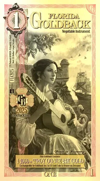 Complete Set!! Lot 6 Goldback 24KT Gold Foil Notes 1/1000th oz Bullion All State