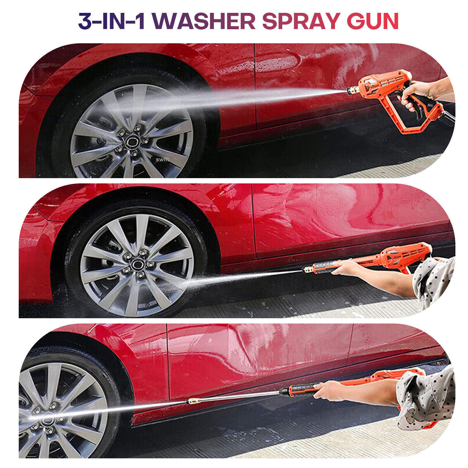 4000PSI High Pressure Car Power Washer Gun Spray Wand Lance Nozzle and Hose Kit