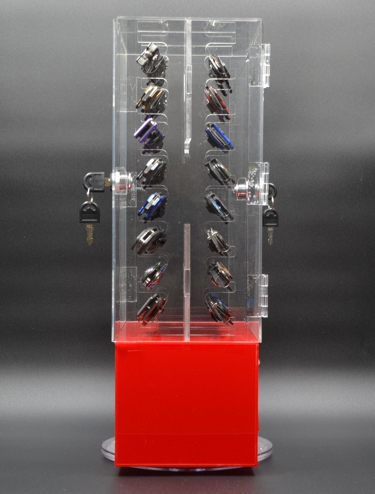 16 Piece Double-sided Knife Display with Locks and Storage Box (Display only)