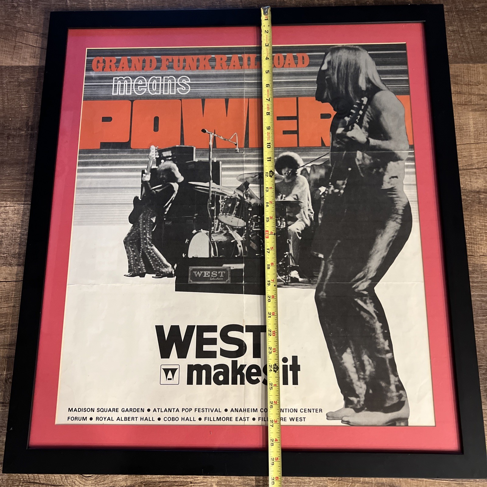 Grand Funk Railroad Original Jan. 1973 Poster POWER “West Makes It” Ad Amps RARE