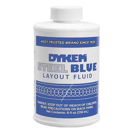 Dykem 80400 Dykem Steel Blue, Layout Fluid, Bottle, 8 Oz