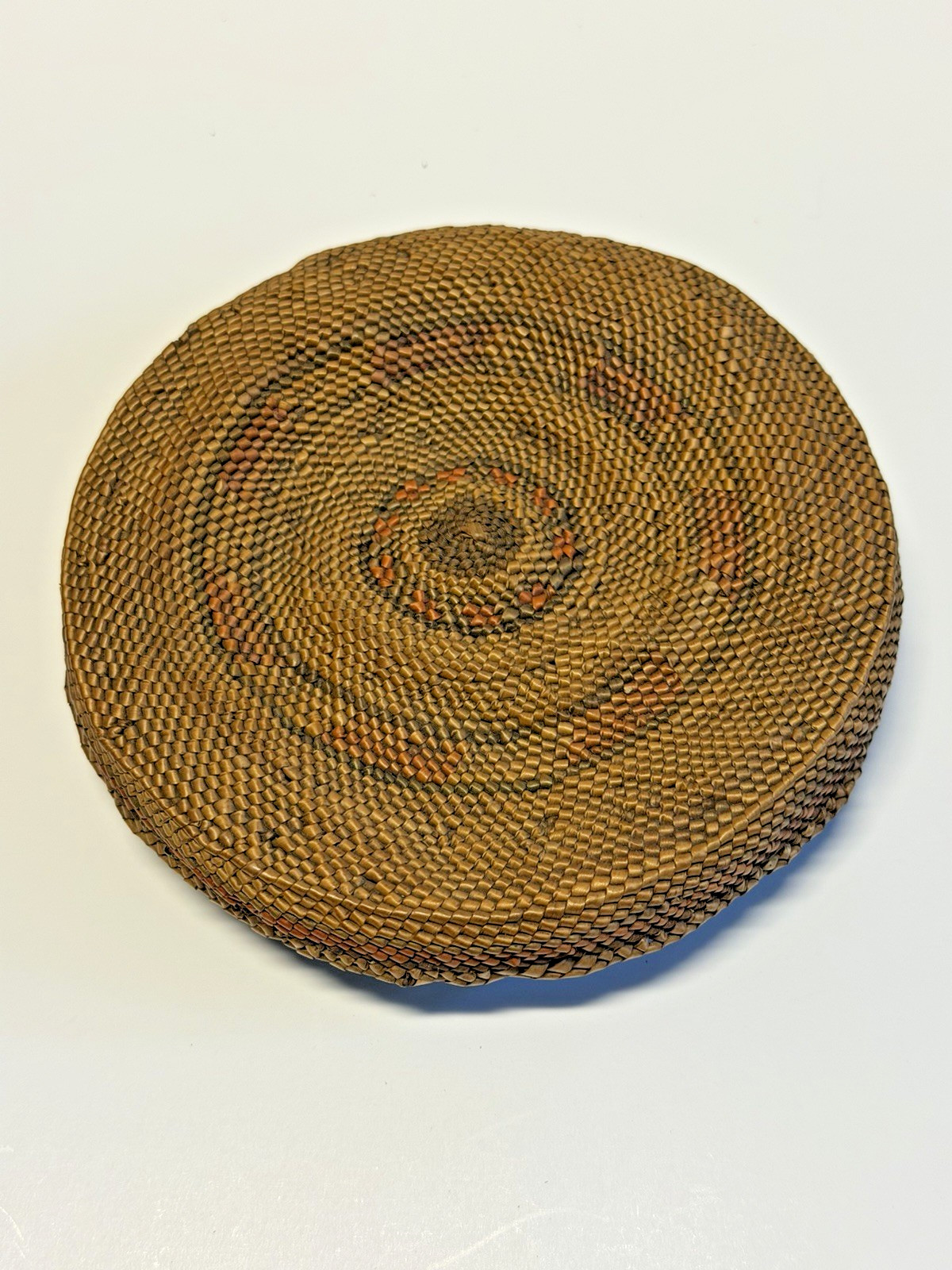 Antique Native American Indian Makah Lidded Woven Basket; Late 1890's; Lot #G7