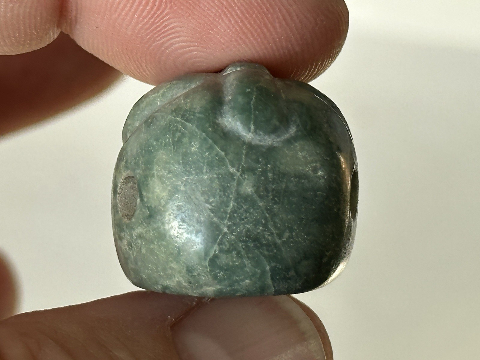 EXCEPTIONAL PRE-COLUMBIAN BIRD EFFIGY MAYAN JADE PENDANT FIGURINE IDOL MAYA, COA