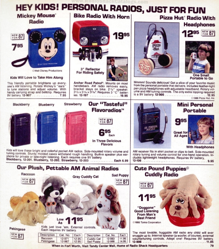 Radio Shack 12-202 AM Flavoradio Flavor Radio Blueberry New in Box NOS from 1987