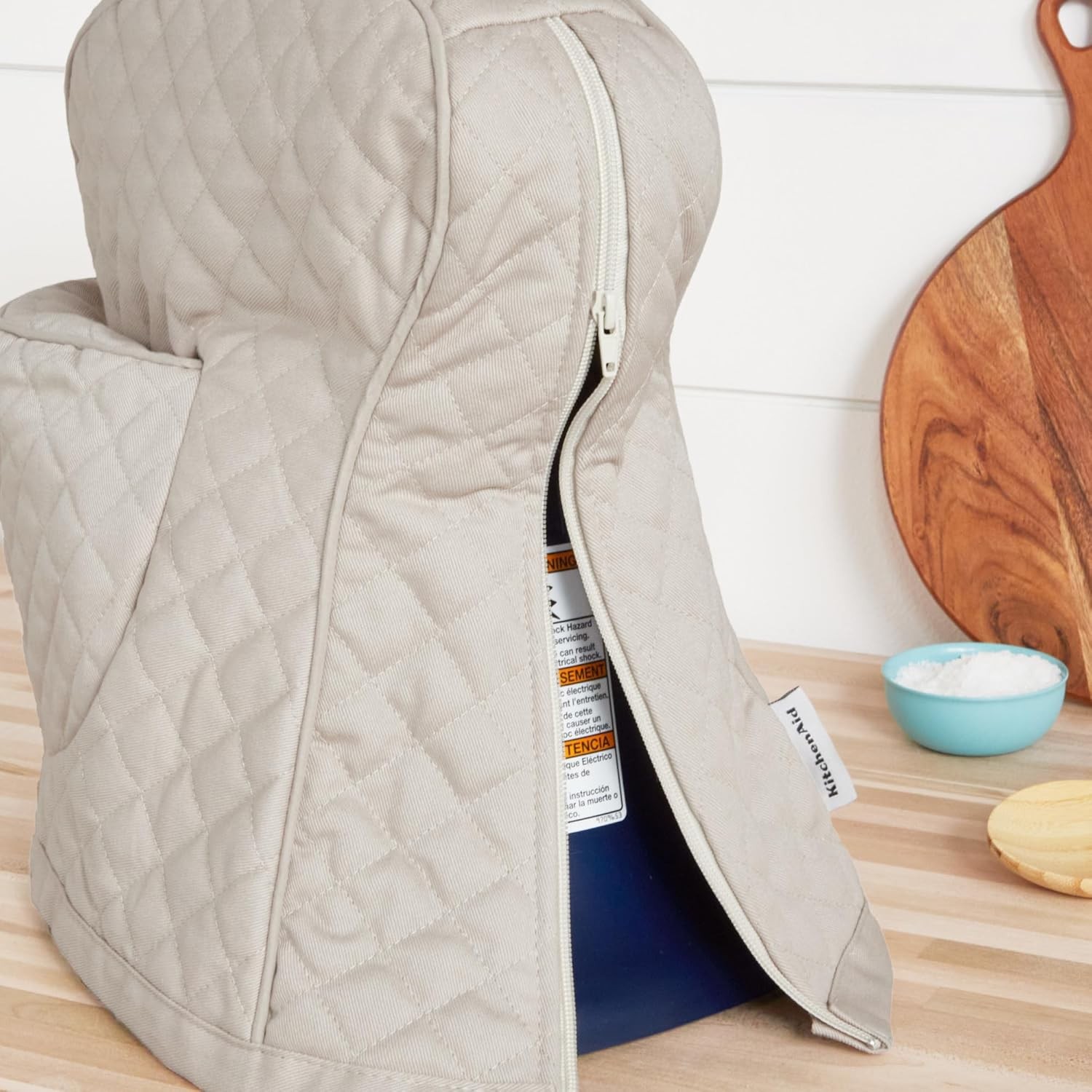 KITCHENAID Fitted Tilt-Head Stand Mixer Cover with Storage Pocket, Quilted 100%