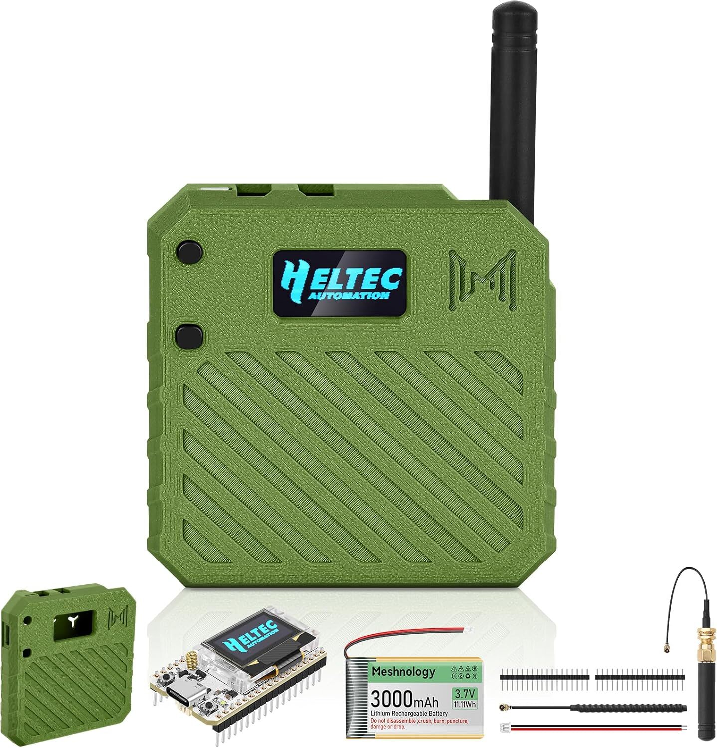 2 Sets 915MHz LoRa V3 ESP32 OLED Board + Antenna +Battery + Case for Meshtastic