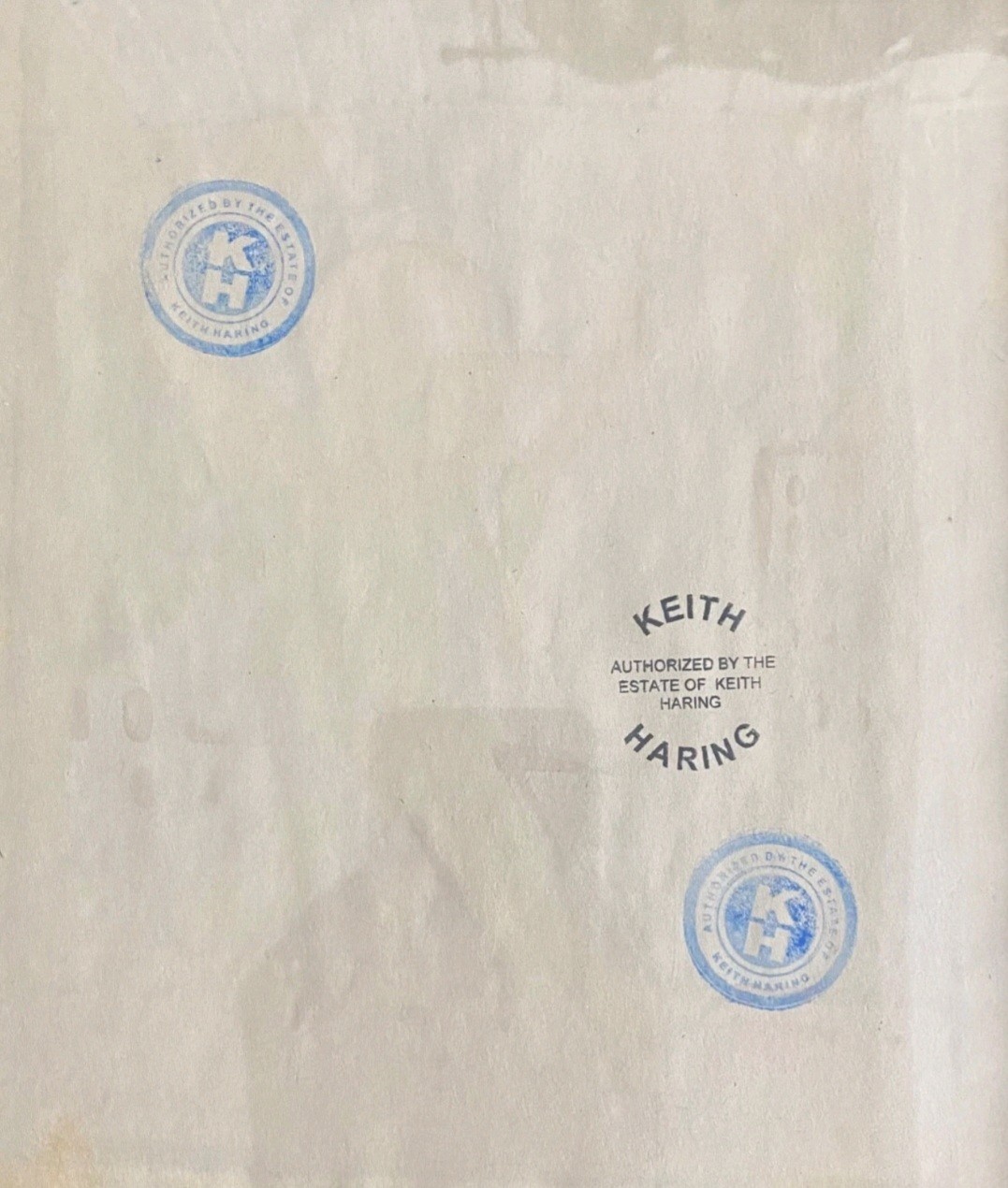 Keith Haring Drawing on Vintage Unique Paper SIGNED NYC