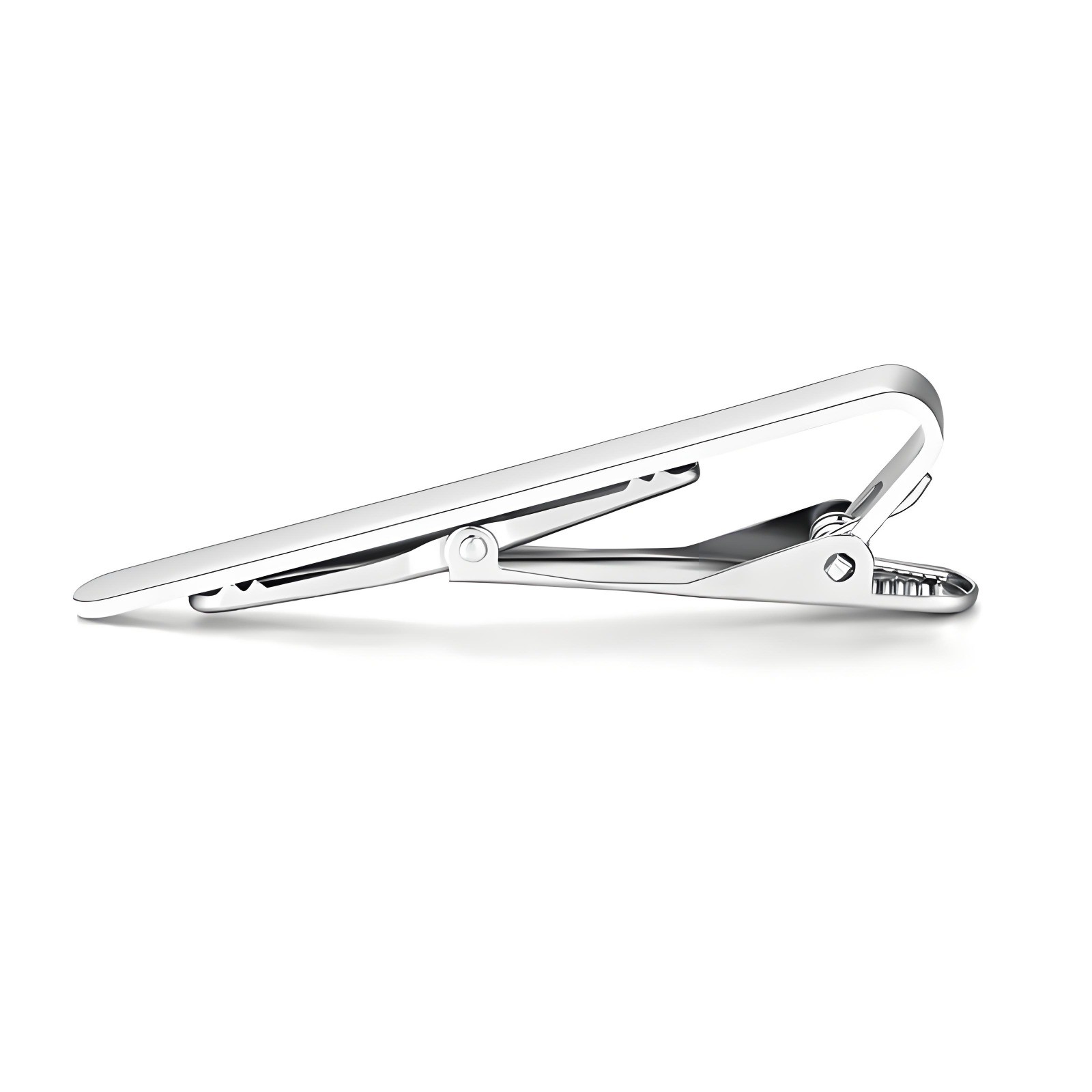 2.2" Inches Silver Stainless Steel Tie Clip Bar Necktie Silver Mens Clasp Clamp