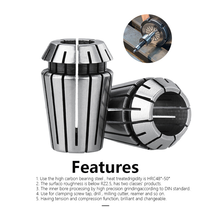 ER8 Spring Collet Set NC Engraving Milling Lathe Machine Chuck Tool 9Pcs 1-5mm