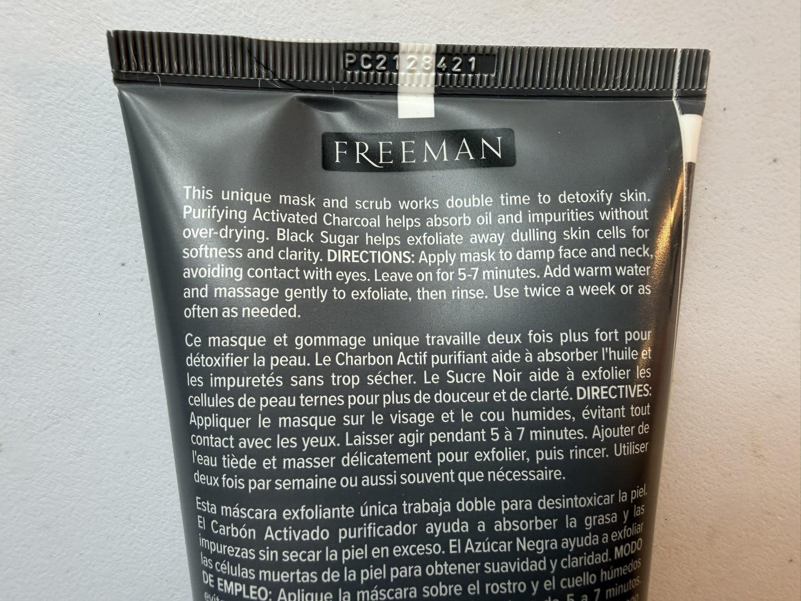 Freeman Exfoliating Gel Mask + Scrub Charcoal Black Sugar 6 Fl Oz Face Skincare