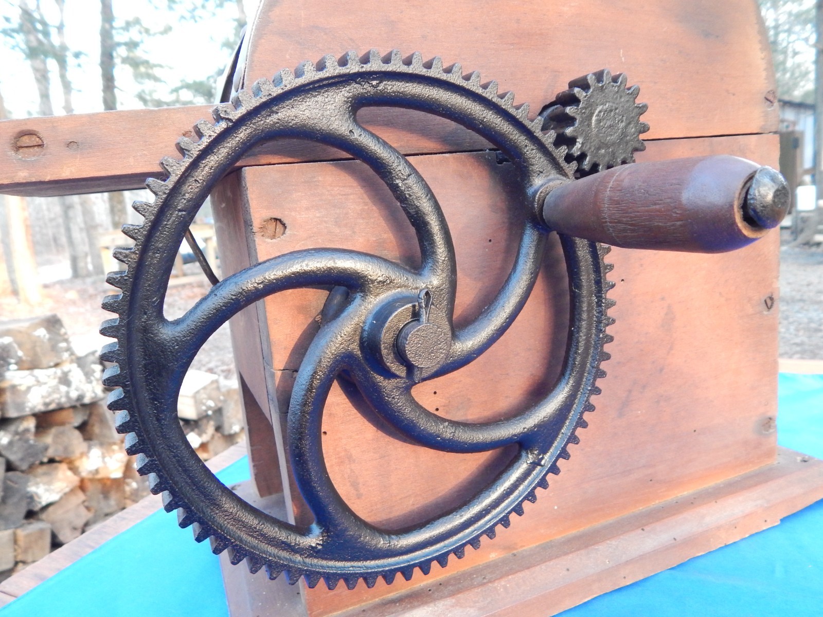 1800s Horseradish/Hard Cheese Grinder - Brass, Cast Iron and Wood