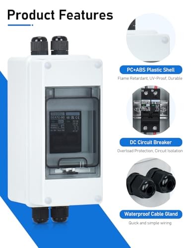 DC Circuit Breaker, 60 Amp Solar Breaker Box, Solar Panel 60 Amp Uv-proof