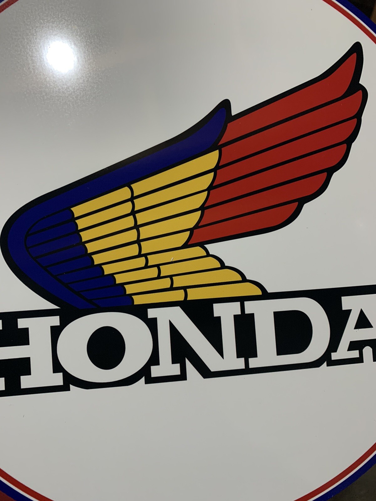 Honda Motorcycle Premium Quality Vintage Logo Round Reproduction Garage Sign