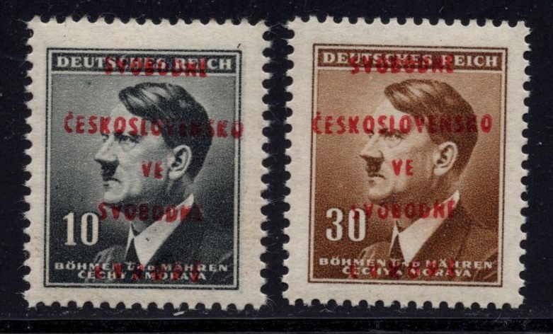 Czechoslovakia Praha Smichov local ovp on German occupation B&M 1945 Grau No 523