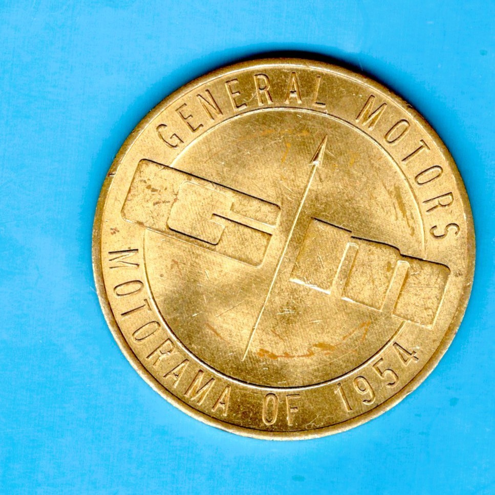BEAUTIFUL HISTORICAL GENERAL MOTORS MOTORAMA OF 1954 COMMEMORATIVE MEDAL