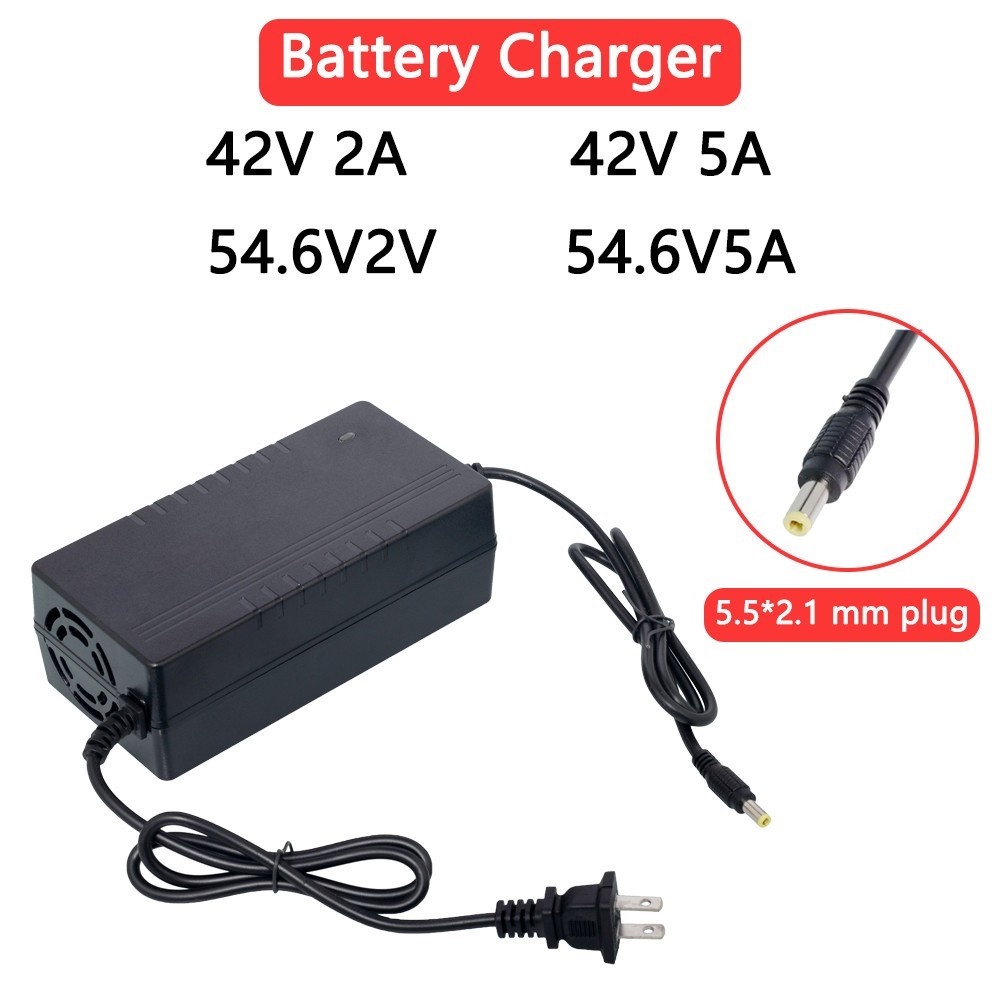 42V/54.6V DC Battery Charger 2A 5A For 36V/48V Lithium Battery Electric Bicycle