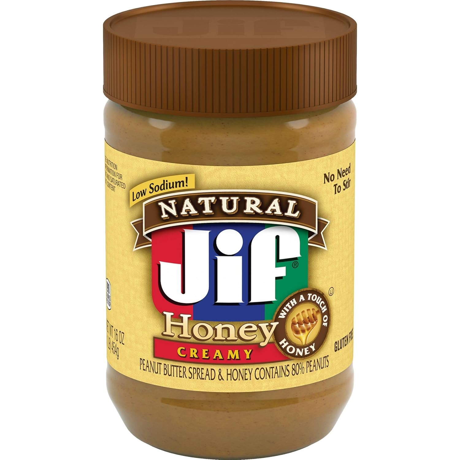 Jif Natural Creamy Peanut Butter Spread and Honey 16 Ounces Contains 80% Peanuts