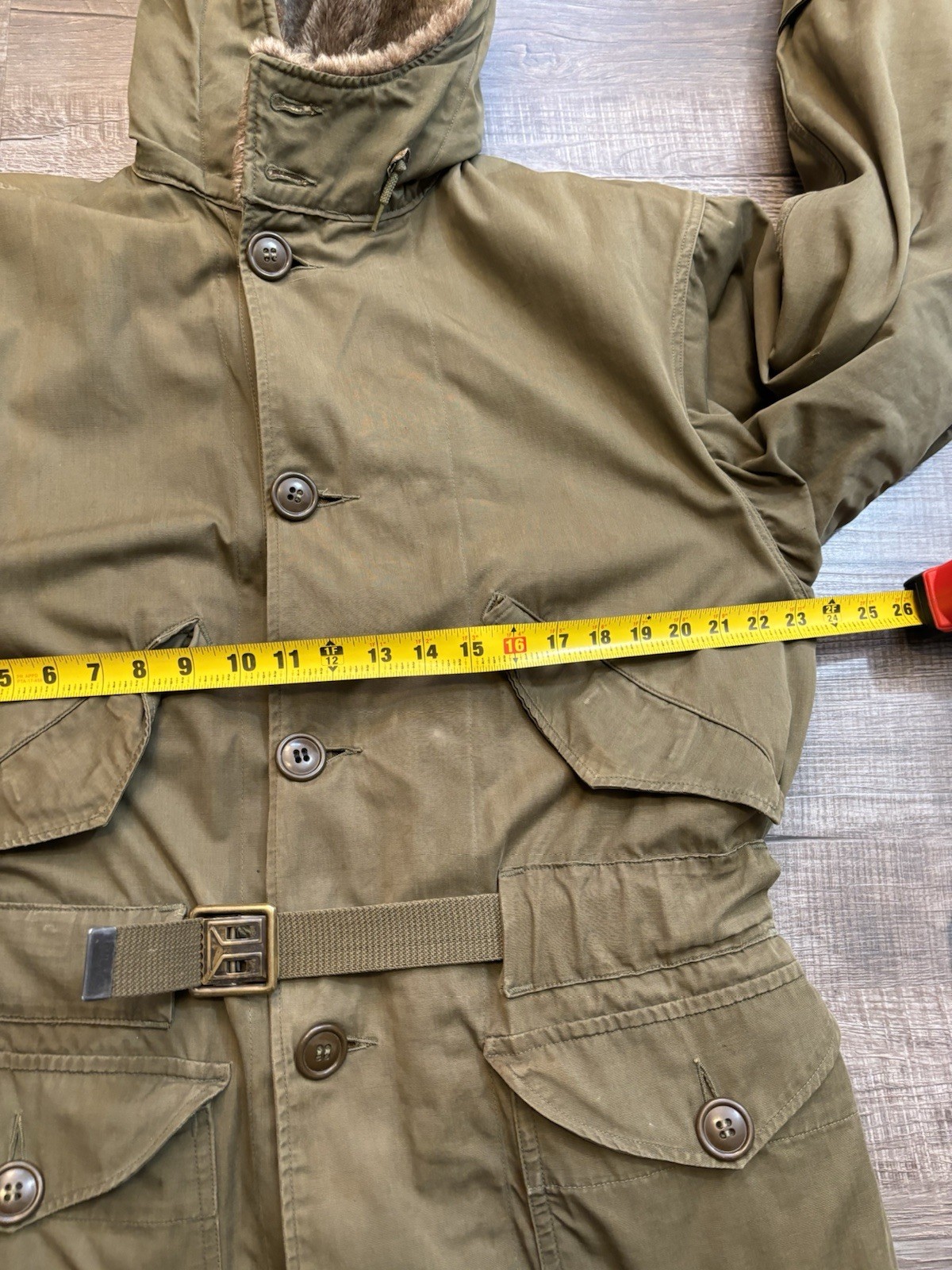 VTG M1947 US Military Parka Med W/ Liner Korean War Salty Army USMC