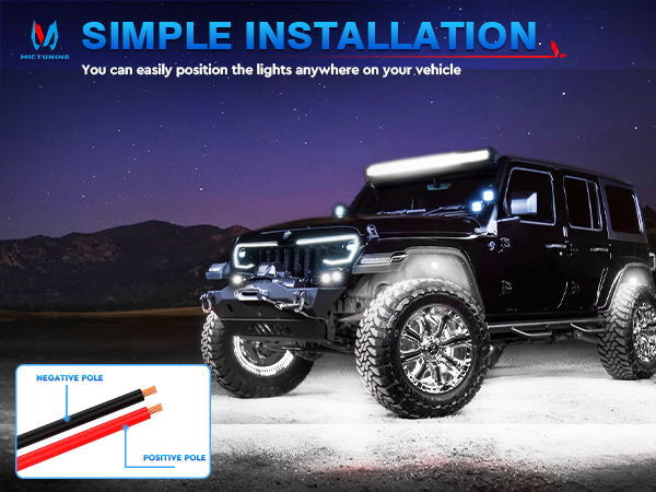 12 Pods Pure White LED Rock Lights, Waterproof Underglow Under Car Truck Lights