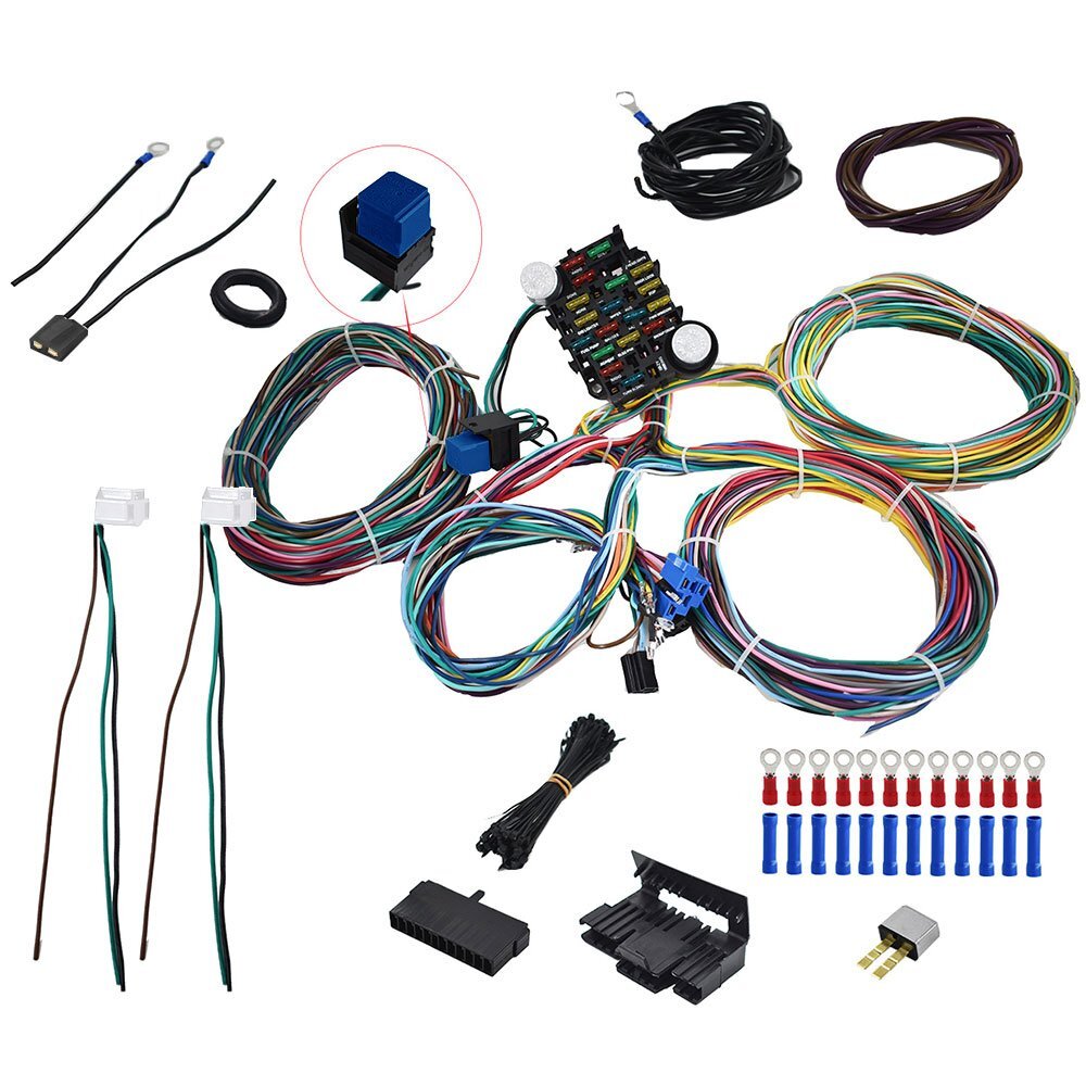 For Chevy Ford hotrods Universal X-long wires 21 Circuit Wiring Harness