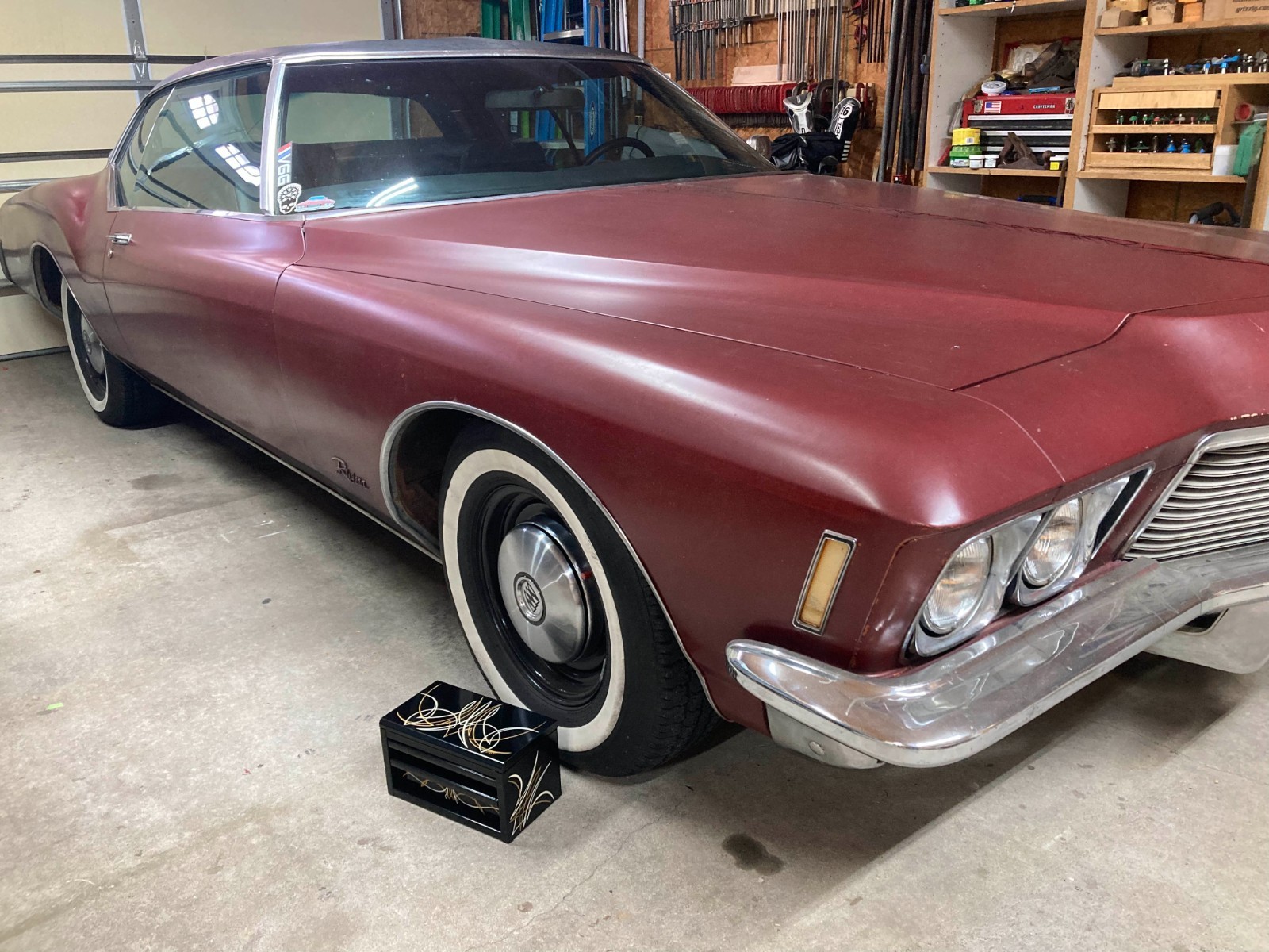 Black Mini Toolbox Hot Rod Pinstripes