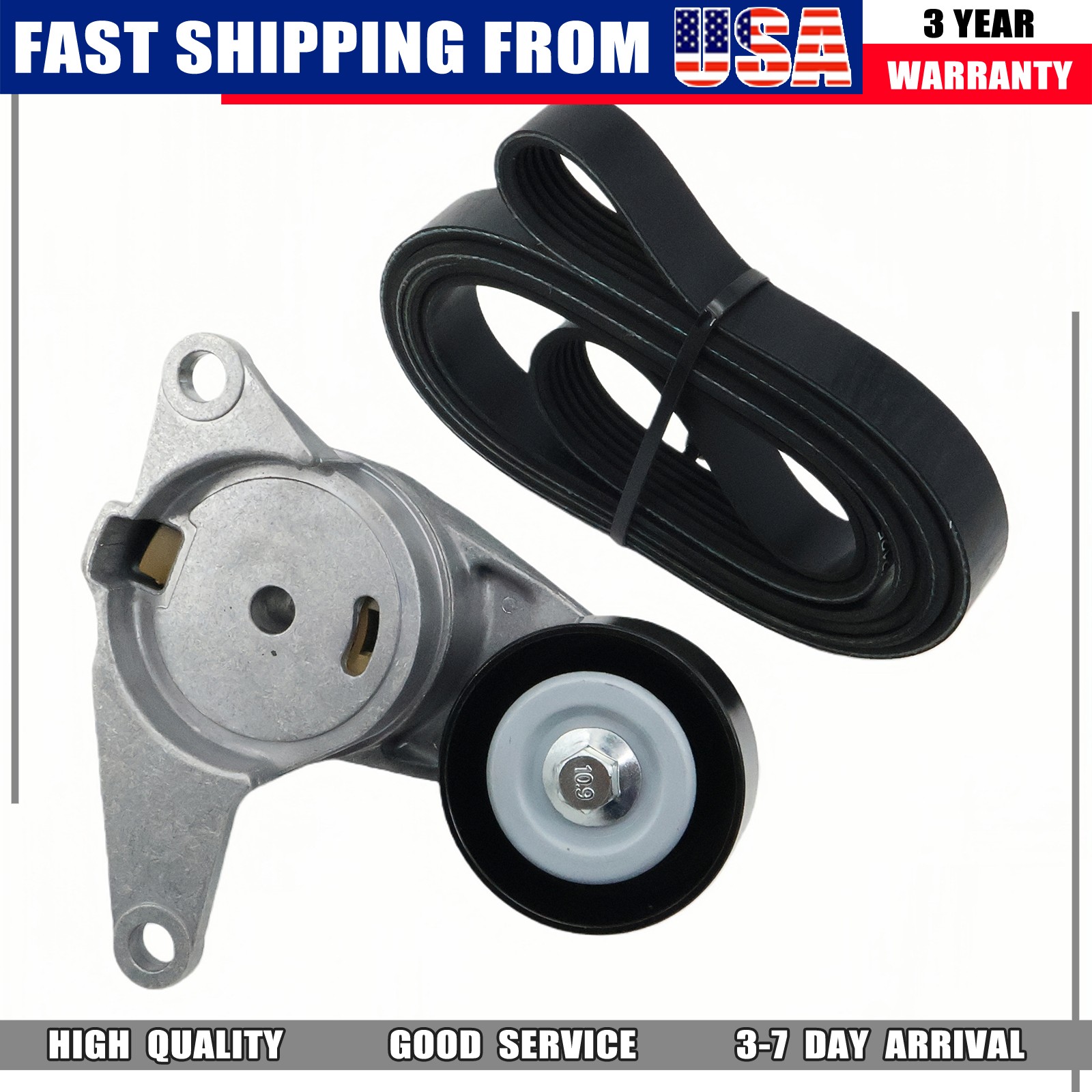 Fit Chevy Camaro Caprice Saab 9-3 2.8L 3.6L Serpentine Drive Belt Tensioner Kit