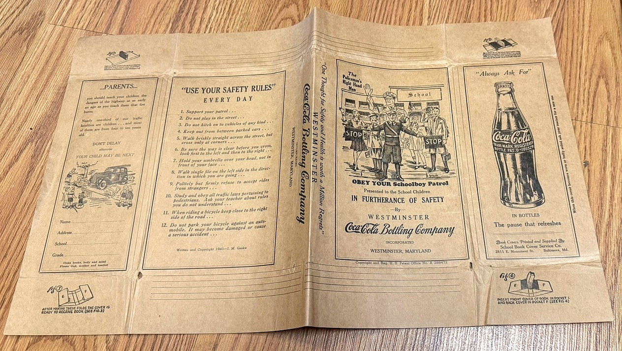OLD LEES DRUG STORE WESTMINSTER MARYLAND COCA COLA BORDENS SCHOOL BOOK COVER LOT