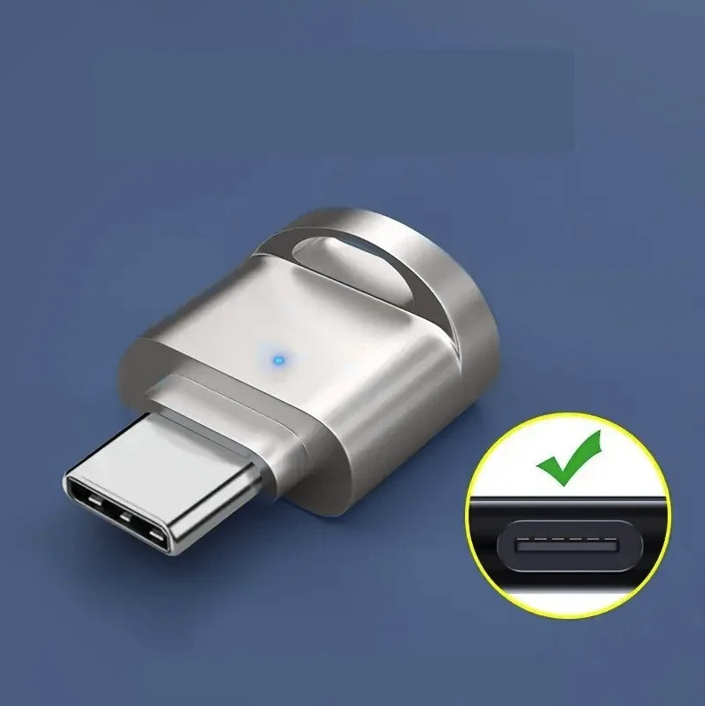 1pc USB-C TF Micro SD Card Reader With USB Adapter Zinc Alloy - NEW