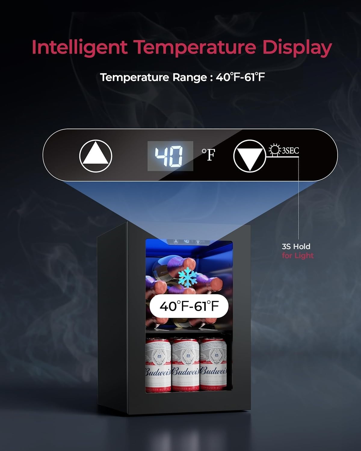 6 Bottles and 6 Cans Compact Beverage Refrigerator, Freestanding Mini Fridge wit