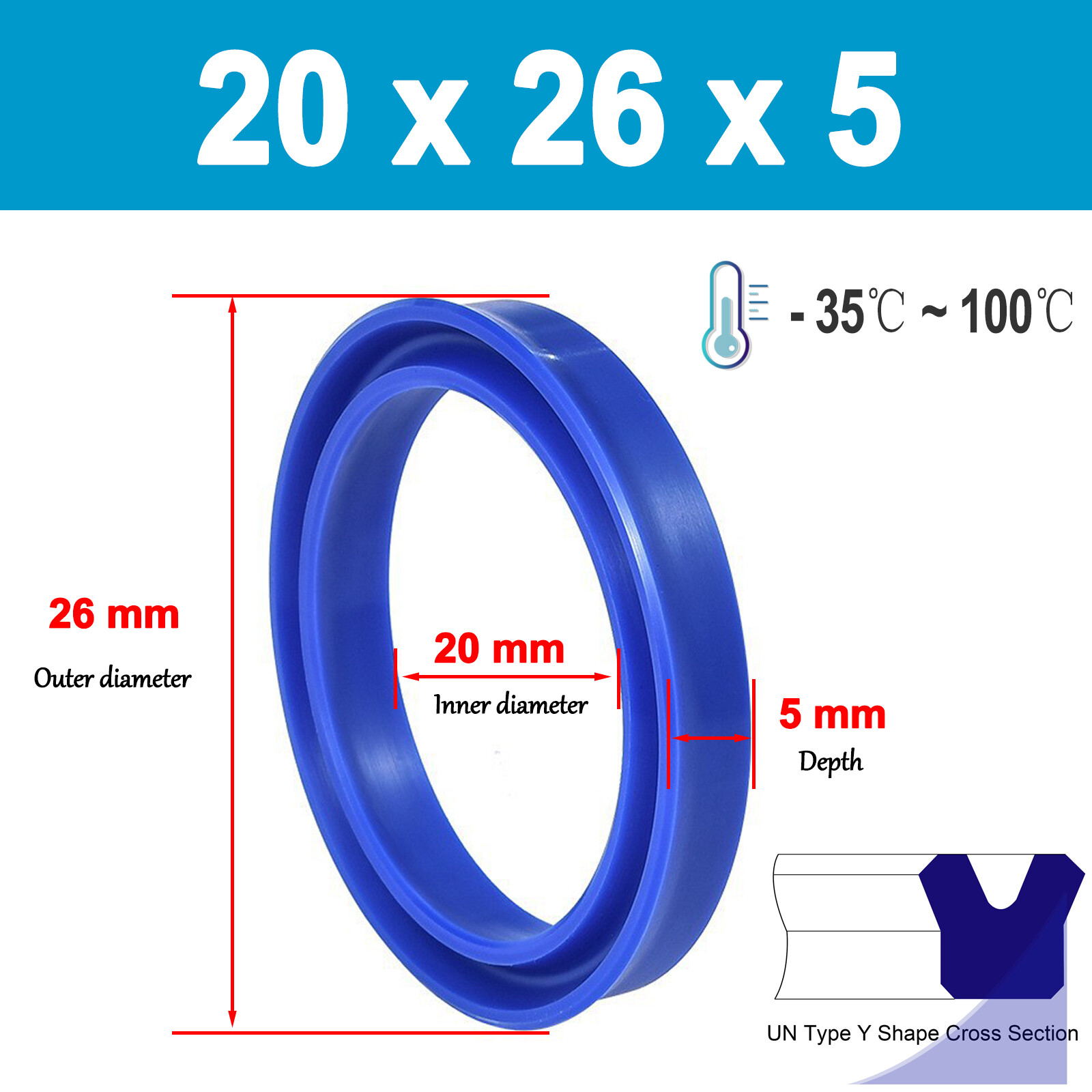 U-Cup UN/UHS/UNS Type Piston Seal Cylinder Jack/Hydraulic Rod PU Seal Ring
